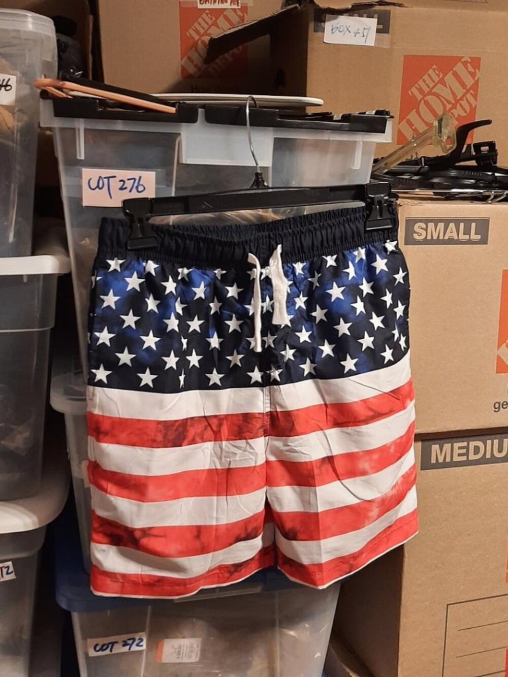 NEW ! Patriotic American Flag Swim Trunk Size Teen 14 Y (14-16Y)